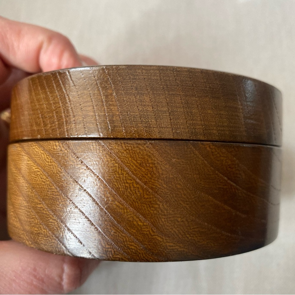 Vintage Patty By Edna Hibel Wood Round Box Trinket/Vanity/Jewelry Signed wood - Picture 11 of 14